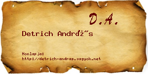 Detrich András névjegykártya